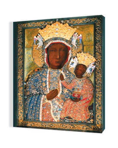 Obraz religijny na płótnie Matka Boża Częstochowska suknia diamentowa