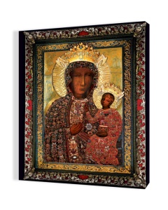 Obraz religijny na płótnie Matka Boża Częstochowska suknia rubinowa