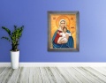 Obraz religijny na płótnie Matka Boża Tronująca w srebrnej ramie