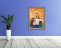 Obraz religijny na płótnie Matka Boża Tronująca w ramie z ornamentem