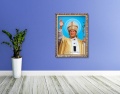 Obraz religijny na płótnie Święty Jan Paweł II w ramie z ornamentem