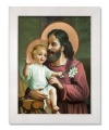 Obraz religijny Święty Józef w ramie białej