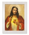Obraz religijny Serce Jezusa Chrystusa w ramie białej