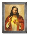 Obraz religijny Serce Jezusa Chrystusa w ramie srebrnej