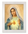 Obraz religijny Serce Maryi w ramie białej