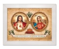 Obraz religijny Serce Jezusa i Serce Maryi w ramie białej
