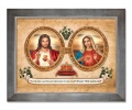 Obraz religijny Serce Jezusa i Serce Maryi w ramie srebrnej