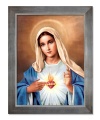 Obraz święty Serce Maryi w ramie srebrnej
