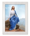 Rysunek religijny Jezus Chrystus z Góry Synaj w ramie białej