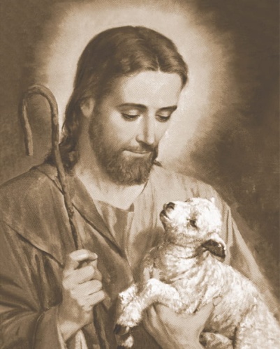 Plakat religijny Jezus Chrystus Dobry Pasterz