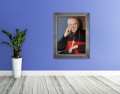 Obraz religijny na płótnie Kardynał Stefan Wyszyński w srebrnej ramie