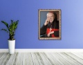 Obraz religijny na płótnie Kardynał Stefan Wyszyński w ramie z ornamentem