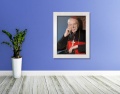 Obraz religijny na płótnie Kardynał Stefan Wyszyński w białej ramie