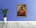 Obraz religijny na płótnie Jezus Chrystus Umęczony - Ecce Homo w ramie z ornamentem