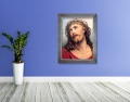 Obraz religijny na płótnie Jezus Chrystus Umęczony w srebrnej ramie