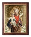Obraz Święty Józef w drewnianej ramie ze złotym paskiem