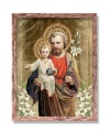 Obraz Święty Józef w brązowej ramie z przetarciami