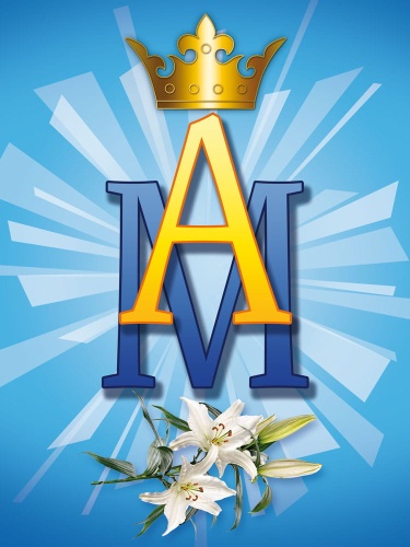 Baner religijny - symbole maryjne 75x100cm