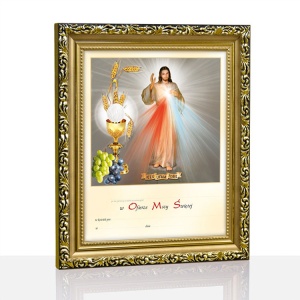 Pamiątka Pierwszej Komunii Świętej - Jezus Miłosierny, Jezu Ufam Tobie 