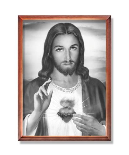 Obraz religijny Najświętsze Serce Jezusa w ramie drewnianej