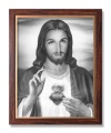 Obraz religijny Najświętsze Serce Jezusa w ramie drewnianej ze złotym paskiem