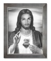 Obraz religijny Najświętsze Serce Jezusa w srebrnej ramie