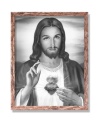 Obraz religijny Najświętsze Serce Jezusa w brązowej ramie vintage