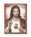 Obraz religijny Najświętsze Serce Jezusa  w ramie drewnianej