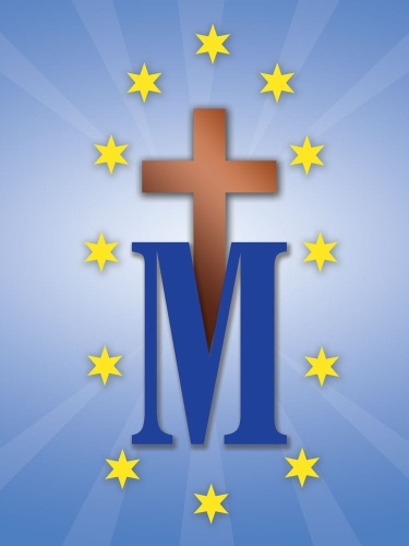 Baner religijny - symbole maryjne 75x100cm