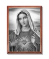 Obraz święty Najświętsze Serce Maryi w ramie drewnianej