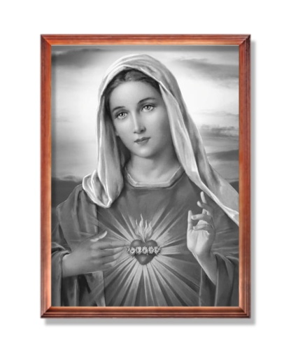 Obraz święty Najświętsze Serce Maryi w ramie drewnianej