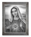 Obraz święty Najświętsze Serce Maryi w ramie srebrnej