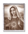 Obraz święty Najświętsze Serce Maryi w szarej ramie
