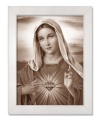 Obraz święty Najświętsze Serce Maryi w białej ramie