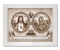 Obraz święty Serce Maryi i Serce Jezusa w ramie białej