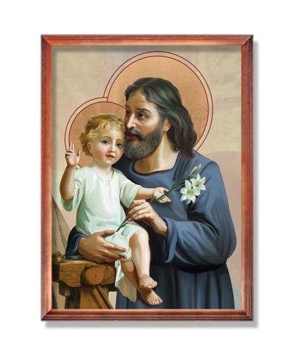 Obraz religijny Święty Józef w ramie drewnianej