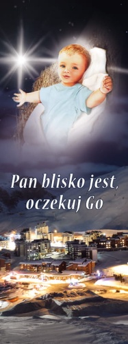 Baner na Boże Narodzenie, Pan blisko jest oczekuj Go  75x200 cm