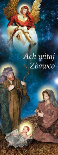 Baner na Boże Narodzenie, Ach witaj zbawco! 75x200 cm