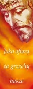 Baner na Wielki Post "Jako ofiara za grzechy nasze" 75x200cm