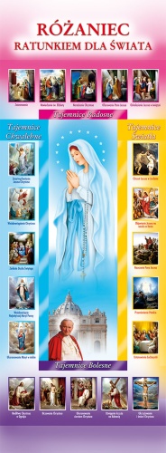 Baner na Różaniec "Różaniec ratunkiem dla.." 75x200cm