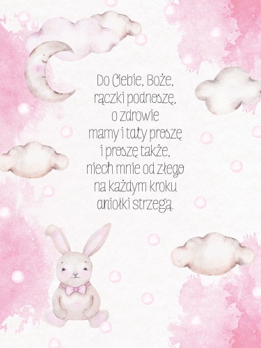 Obraz dla dzieci z modlitwą - Do Ciebie Boże rączki podnoszę