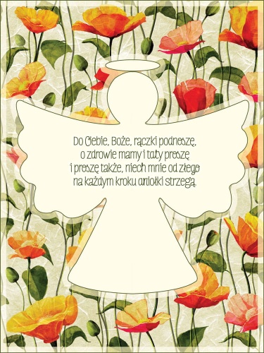 Obraz dla dzieci z modlitwą - Do Ciebie Boże rączki podnoszę