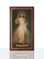 Obraz religijny Jezus Miłosierny - Jezu Ufam Tobie - rama brązowa ze złotym paskiem