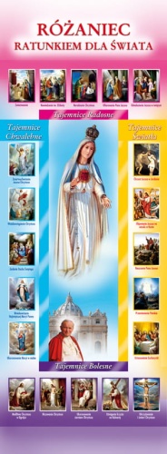 Baner na Różaniec "Różaniec ratunkiem dla.." 75x200cm