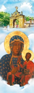 Baner religijny Matka Boża Częstochowska 75x200cm