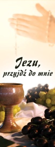 Baner na I Komunię Świętą "Jezu przyjdź do mnie" 75x200 cm
