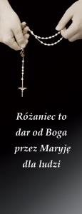  Baner na Różaniec "Różaniec to dar od Boga.." 50x130 cm