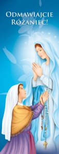  Baner na Różaniec "Odmawiajcie różaniec" 50x130 cm