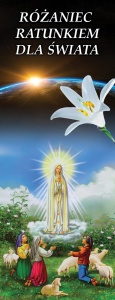  Baner na Różaniec "Różaniec ratunkiem dla świata" 50x130 cm