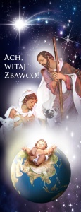  Baner na Boże Narodzenie, Ach witaj zbawco! 50x130 cm
